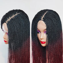 Load image into Gallery viewer, Senegalese Micro Twist Braided Wig | Bob Length | Light Passion Twist | Lace Front Wig | Black Women