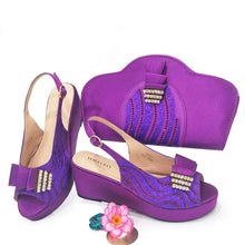 Load image into Gallery viewer, Ladies Shoes With Matching Bag Set for Party ED320