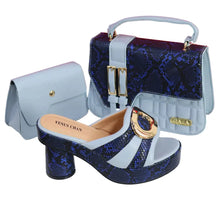 Load image into Gallery viewer, Elegant Ladies High Heels Peep Toe Shoes with Bag Set HYRE654
