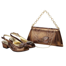Load image into Gallery viewer, Elegant Low Heels Ladies Shoes And Bag Set - ED110