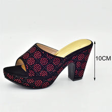 Load image into Gallery viewer, Italian Shoes and Bag Matching Set with Rhinestone