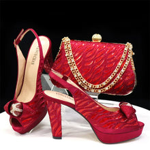 Load image into Gallery viewer, Italian Shoes And Bag Sets For Evening Party With Stones ED1-60