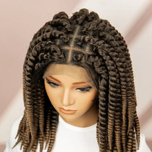 Load image into Gallery viewer, Twisted Braided Wig | Bob Twist Crochet Wig | Full Lace Braided Wig for Black Women | Kanekalon Hair