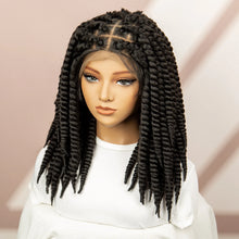 Load image into Gallery viewer, Twisted Braided Wig | Bob Twist Crochet Wig | Full Lace Braided Wig for Black Women | Kanekalon Hair