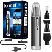 Load image into Gallery viewer, 4-in-1 Rechargeable Nose &amp; Ear Trimmer for Men and Women – Beard, Eyebrow &amp; Body Grooming Kit