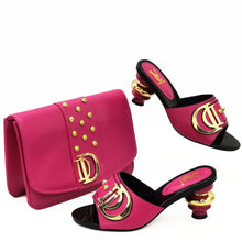 Load image into Gallery viewer, New Italian Shoes with Matching Bags Set EDL89