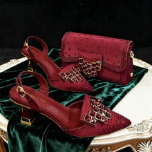 Load image into Gallery viewer, Italian Design Women's High Heels &amp; Matching Bag Set EDS70