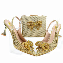 Load image into Gallery viewer, Italian gold Shoes And Bag Sets HTG1-9