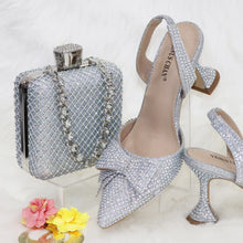 Load image into Gallery viewer, New Silver Versatile Party Ladies Shoes And Bag Set