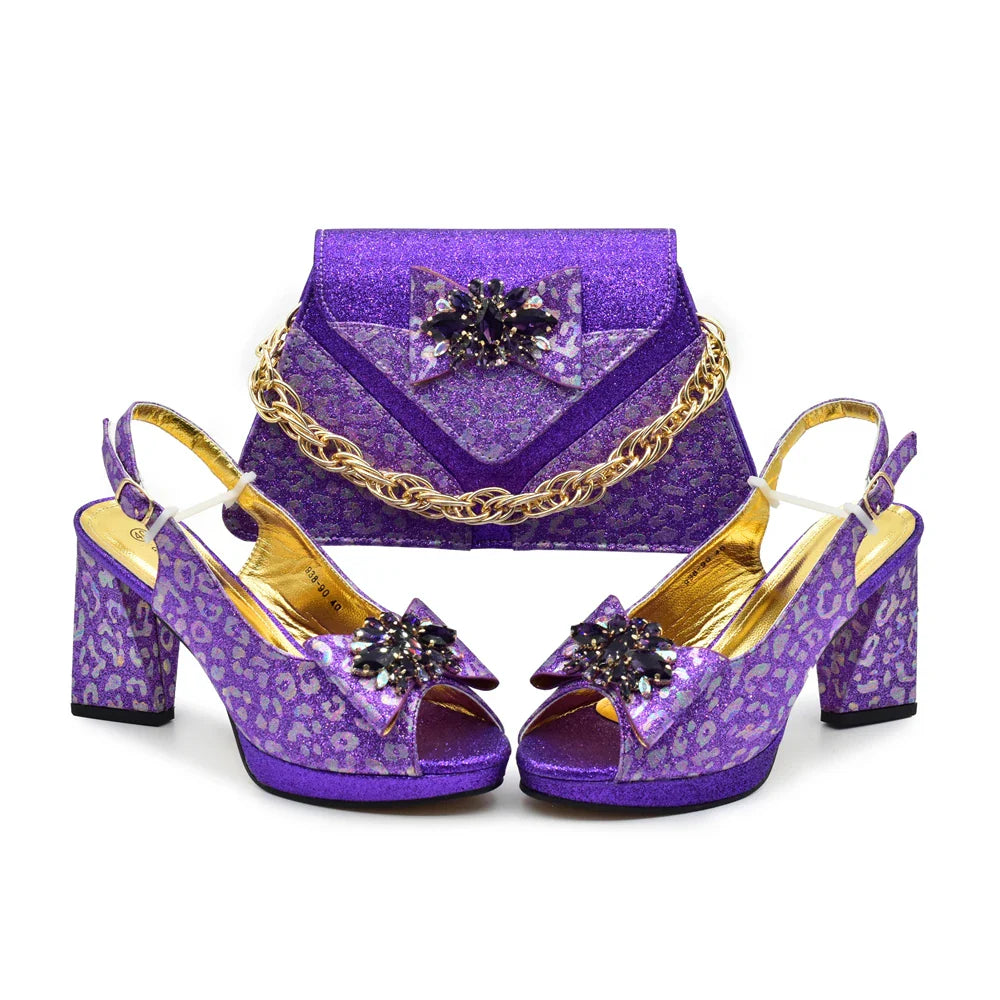 New Italian Shoe and Bag Set New HCV1-2