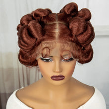 Load image into Gallery viewer, Ginger Full Lace Handmade Bantu &amp; Dreadlock Braided Wig with Baby Hair | Synthetic Braided Wig for Black Women