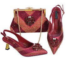 Load image into Gallery viewer, New Rhinestone Shoe &amp; Bag Set HGT321
