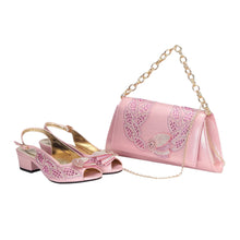 Load image into Gallery viewer, Elegant Low Heels Ladies Shoes And Bag Set