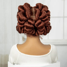 Load image into Gallery viewer, Ginger Full Lace Handmade Bantu &amp; Dreadlock Braided Wig with Baby Hair | Synthetic Braided Wig for Black Women