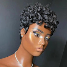Load image into Gallery viewer, hort Pixie Wigs for Black Women Short Black Curly Pixie Wigs Synthetic Hair Wigs for Black Women Natural Wavy Black Pixie *China