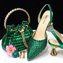 Load image into Gallery viewer, New Diamond Design Shoe and Bag Set