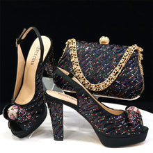 Load image into Gallery viewer, Italian Shoes And Bag Sets For Evening Party With Stones ED1-60