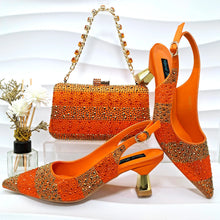 Load image into Gallery viewer, High Quality African Style Ladies Shoes And Bags Set ED125