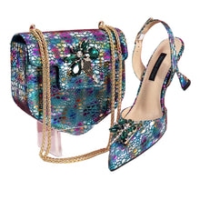 Load image into Gallery viewer, New Ladies Heels And Matching Bag Set EDNBG54