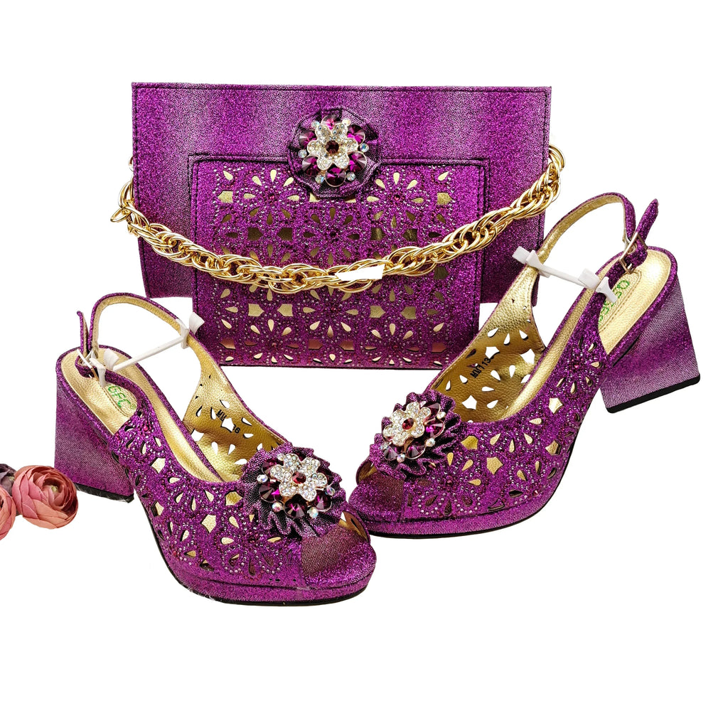Italian Shoes And Bag Sets For Evening Party HFV-25