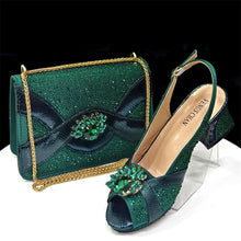 Load image into Gallery viewer, Elegant Women's Peep-Toe Heels and Matching Bag Set EDS41