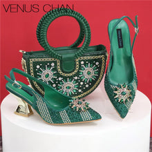 Load image into Gallery viewer, Italian Design Shoes And Bag Paired With Handmade Petal Clutches