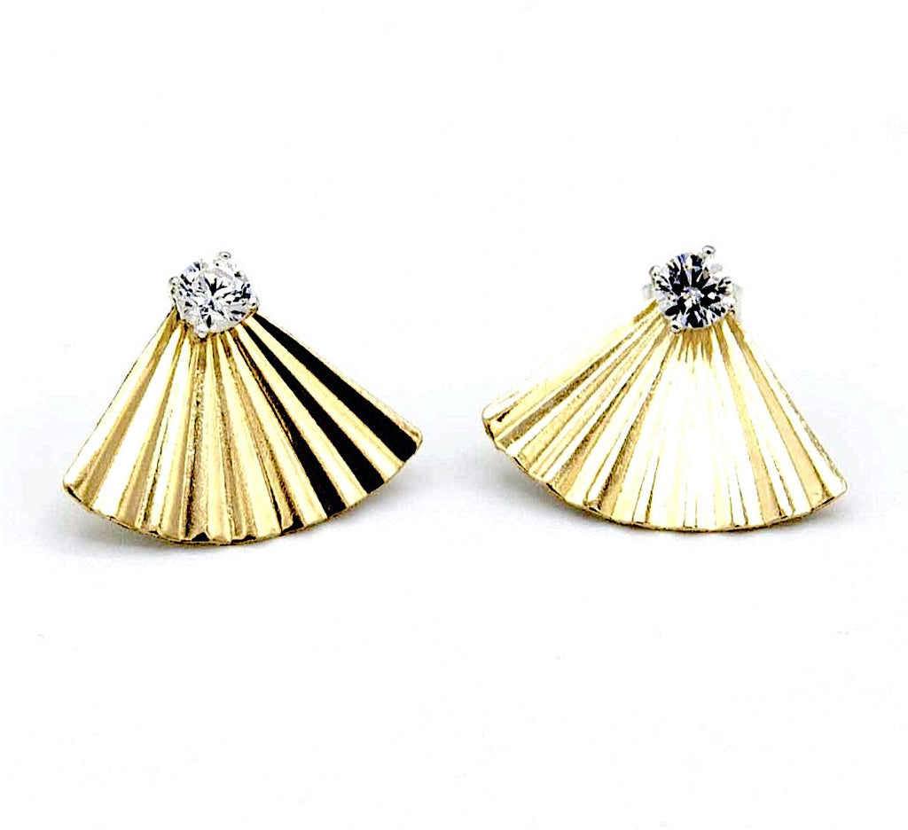 Secret Fan Ear Jacket stud earrings