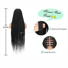Load image into Gallery viewer, 36" Knotless Box Braided Lace Front Wig | Baby Hair | Synthetic Braids for Black Women