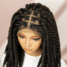 Load image into Gallery viewer, Twisted Braided Wig | Bob Twist Crochet Wig | Full Lace Braided Wig for Black Women | Kanekalon Hair