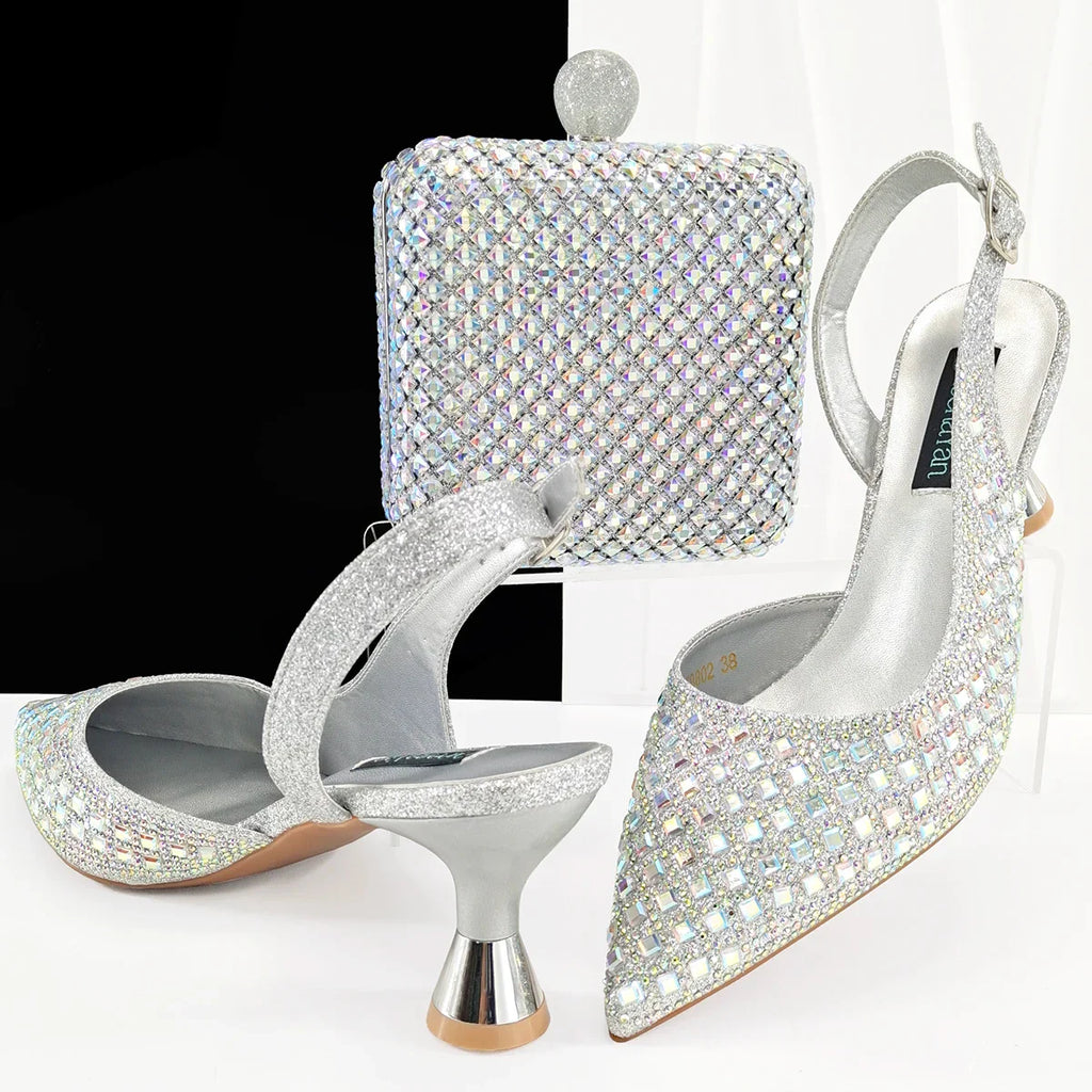 Lastest Italian Design Ladies Shoes with Matching Bag Set HZS1-1