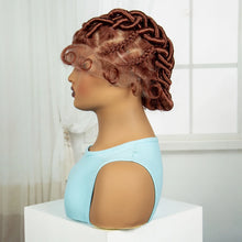 Load image into Gallery viewer, Ginger Full Lace Handmade Bantu &amp; Dreadlock Braided Wig with Baby Hair | Synthetic Braided Wig for Black Women