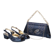 Load image into Gallery viewer, Elegant Low Heels Ladies Shoes And Bag Set - ED110