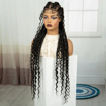 Load image into Gallery viewer, 34" Twisted Cornrow Full Lace Braided Wig | Baby Hair | Synthetic Lace Front Braids | Black Women