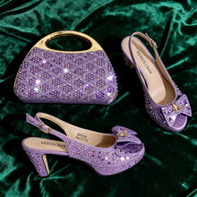 Load image into Gallery viewer, Latest Peep-Toe High Heel and Bag Set EDS40
