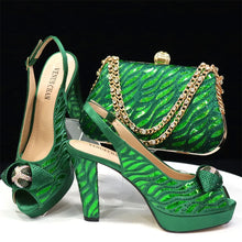 Load image into Gallery viewer, Italian Shoes And Bag Sets For Evening Party With Stones ED1-60