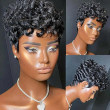 Load image into Gallery viewer, hort Pixie Wigs for Black Women Short Black Curly Pixie Wigs Synthetic Hair Wigs for Black Women Natural Wavy Black Pixie *China