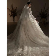 Load image into Gallery viewer, Luxury Wedding Gown with Shiny High Neck Beads EDW239