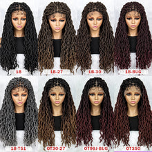 Load image into Gallery viewer, Knotless Box Braided Wig with Curly Ends &amp; Baby Hair | Synthetic Lace Front Wig for Black Women