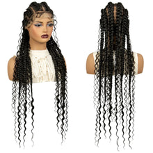 Load image into Gallery viewer, 34" Twisted Cornrow Full Lace Braided Wig | Baby Hair | Synthetic Lace Front Braids | Black Women