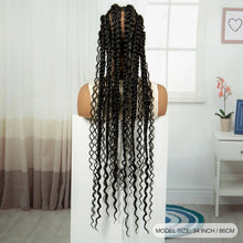 Load image into Gallery viewer, 34" Twisted Cornrow Full Lace Braided Wig | Baby Hair | Synthetic Lace Front Braids | Black Women