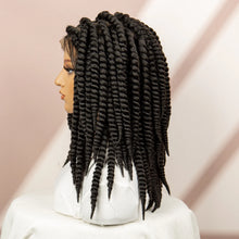 Load image into Gallery viewer, Twisted Braided Wig | Bob Twist Crochet Wig | Full Lace Braided Wig for Black Women | Kanekalon Hair