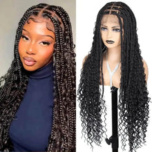 Load image into Gallery viewer, 36" Double Lace Front Box Braided Wig | Cornrow Twist | Baby Hair | Synthetic Braids for Black Women