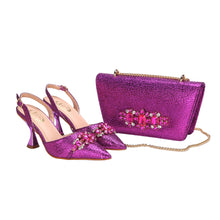 Load image into Gallery viewer, Women's Shoes and Bag Set with Pointed Toe EDN349