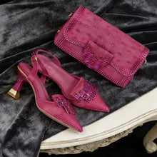 Load image into Gallery viewer, Italian Design Women's High Heels &amp; Matching Bag Set EDS70