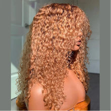 Load image into Gallery viewer, Honey Blonde Soft 26“Long Kinky Curly 180Density Machine Wig With Bangs For Black Women High Temperature Cosplay Glueless Daily