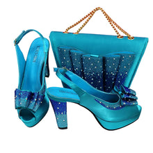 Load image into Gallery viewer, High Quality Thin Heels Ladies Shoes Matching Bag Set YT6543
