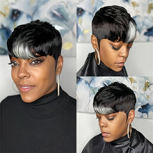 Load image into Gallery viewer, WIGERA  Highlight Synthetic Wigs Short Straight  Pixie Cut Hair Bob Wig Honey Gold Mix Black  Hair For Woman