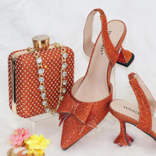 Load image into Gallery viewer, New Silver Versatile Party Ladies Shoes And Bag Set