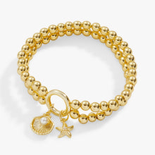 Load image into Gallery viewer, Shell + Starfish Double Stretch Bracelet