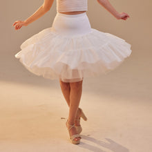 Load image into Gallery viewer, Short Petticoat Skirt with Corsage ,  Fluffy Layered Petticoat for Wedding, Party &amp; Everyday Wear